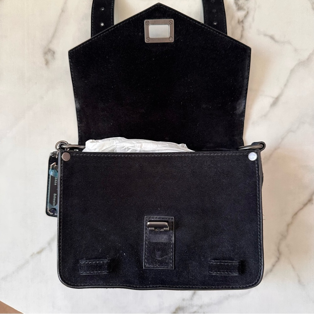 Proenza Schouler PS1 Mini Crossbody in Black Soft Suede - Picture 13 of 16